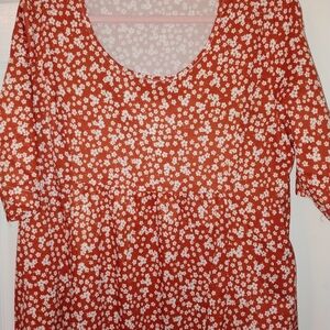 MISSLOOK Orange Floral Midi Dress 3X PTP  22"